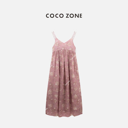 COCO ZONE"人间水蜜桃“时尚v领显瘦气质长裙无袖夏季无袖吊带连衣裙CC1B1130 商品图1