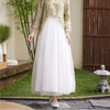 飘逸仙女欧根纱时尚提花，新中式白色高腰半身裙YFN6032 商品缩略图2