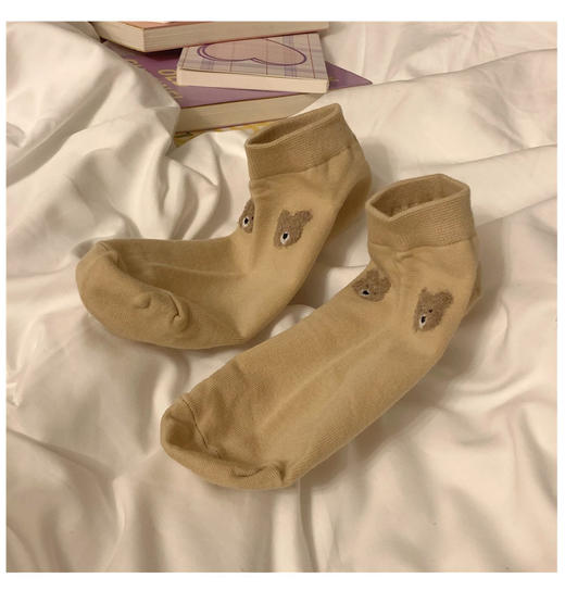 （58元/5双）可爱小熊ins潮船袜FC6006 商品图1