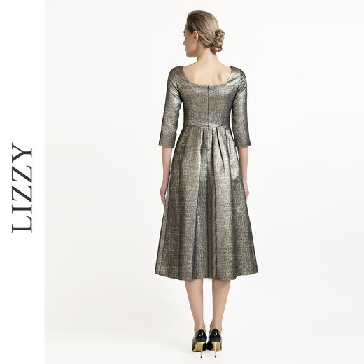 LIZZY优雅高端气质名媛风轻奢收腰大摆宴会晚礼服连衣裙8066 商品图3