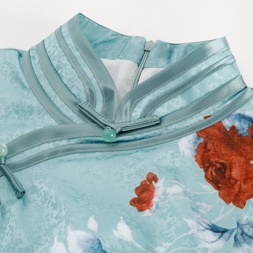 PF848斯尔丽2024新款新国风定位花旗袍气质高雅立体裁剪显瘦连衣裙 商品图4