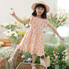 【夏季新款儿童田园印花连衣裙 特价活动，买一送一】女童中大童棉质碎花小飞袖连衣裙100% 商品缩略图1