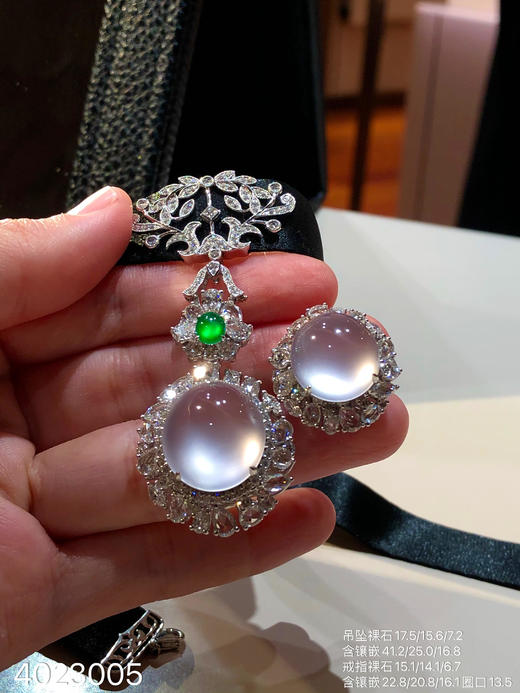 玻璃种蛋面套装【4023005】具体价格微信咨询 商品图2