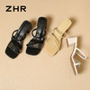 ZHR则则休闲高级唯美凉鞋女2024新款透明一字带粗跟凉拖简洁优雅 商品缩略图6