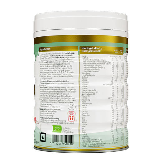 [全新升级A2-1段]丹麦宝贝与我A2有机奶粉1段600克. A2!!Arla Baby&Me Prime Pulver 1 600g阿拉1 Arla1 商品图1