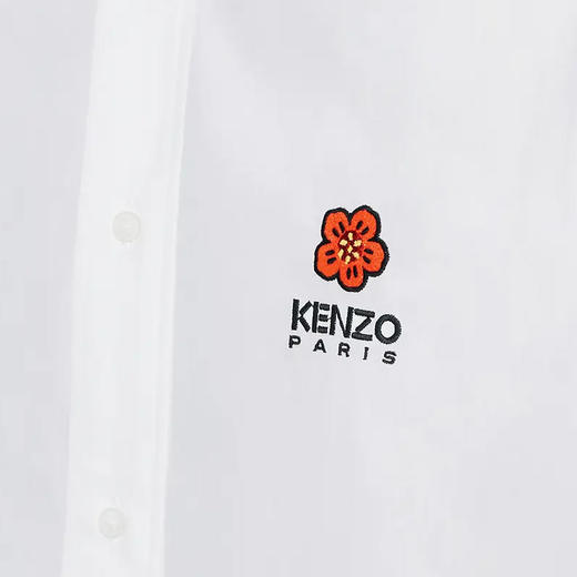 KENZO 高田贤三 男士“BOKE FLOWER”徽章刺绣棉质长袖衬衫 白色 FD55 CH410 9LH 01 商品图3