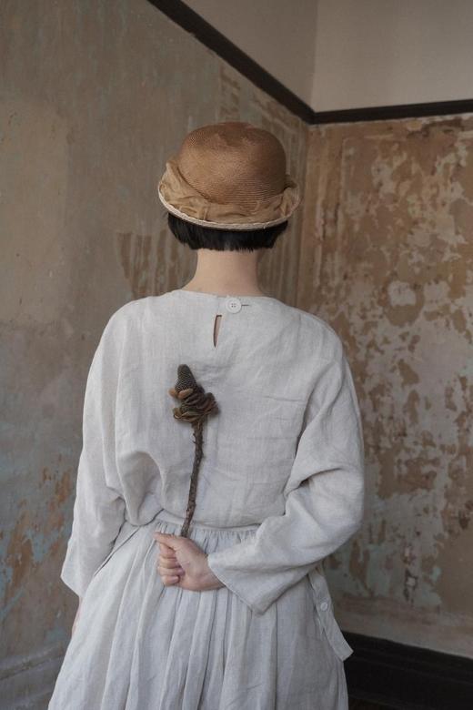 Kreuzzz   橘色/褐色Mire马尼拉麻圆顶网纱礼帽 商品图3