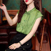 新中式绿色印花衬衫，盘扣别致小衫KQL-310H1546 商品缩略图2