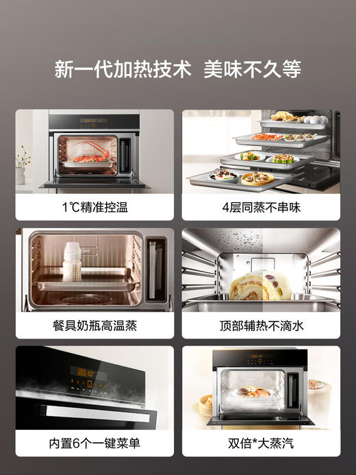 方太嵌入式电蒸箱 40L大容量 家用厨房电蒸炉 双倍大蒸汽顶部不滴水 记忆功能SCD40-E2T官方正品 商品图1