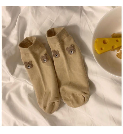 （58元/5双）可爱小熊ins潮船袜FC6006 商品图2