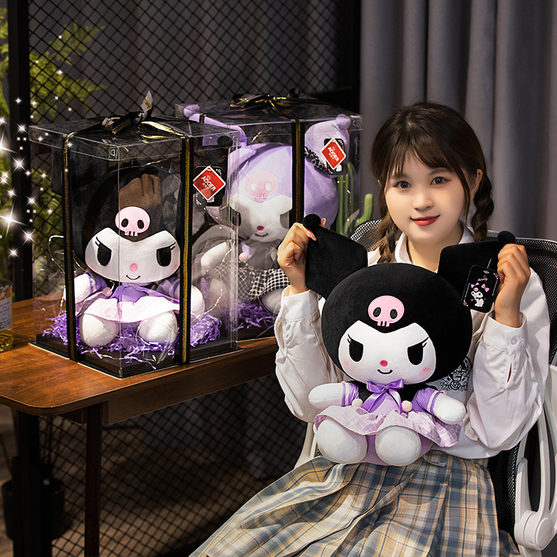 【库洛米玩偶礼盒装】三丽鸥公仔送礼小恶魔毛绒玩具娃娃抱枕送闺蜜520情人节生日礼物，靠近它是一种被柔软拥抱的 舒适感，每一次触摸都感受它的温柔。ry