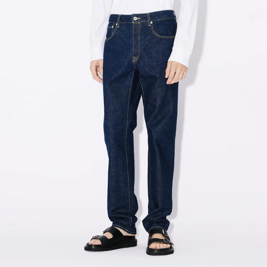 KENZO 高田贤三 男士字母刺绣修身牛仔裤 蓝色 FE55 DP101 6A1 DM 商品图1