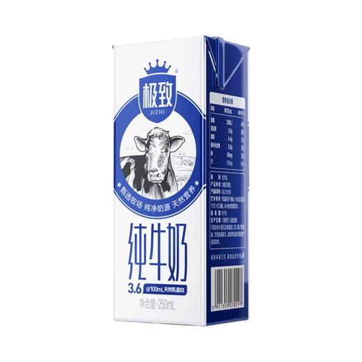 【企业购-常温】极致全脂纯牛奶 250ml*12盒 商品图2