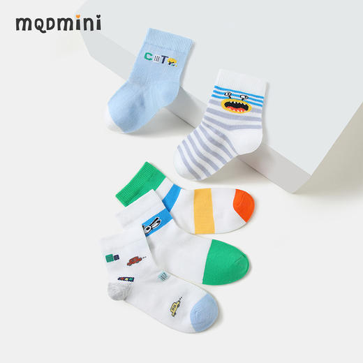 【5双装】【MQDmini】男童网眼透气中筒袜儿童袜子薄款 商品图2
