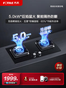 方太TH28B燃气灶台嵌两用5.0KW猛火灶 家用换装可调节底盘免扩孔天然气液化气煤气灶双灶五重防爆面板官方正品