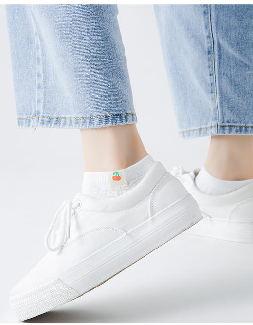 （58元/5双）ins潮白色低帮船袜FC6022 商品图1