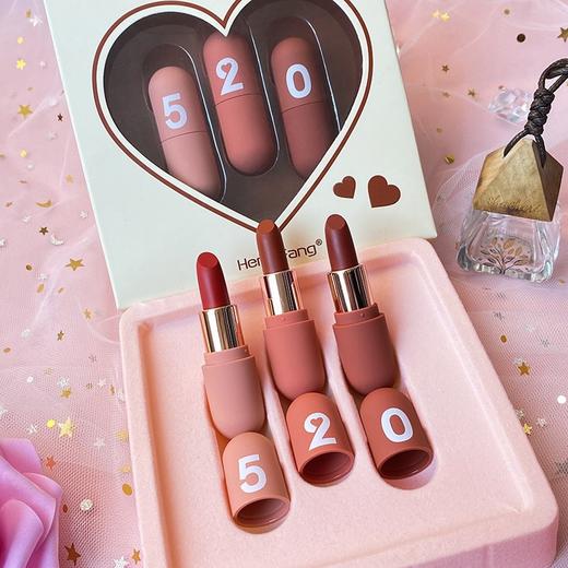 【520浪漫与你！迷你胶囊丝绒口红】520胶囊口红丝绒雾面哑光易上色不易沾杯三支装套装彩妆，雾化成膜配方给你不同的上妆体验。ry 商品图3