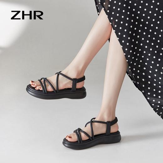 ZHR则则厚底罗马凉鞋2024夏季新款时尚百搭沙滩凉鞋简约休闲女鞋 商品图4