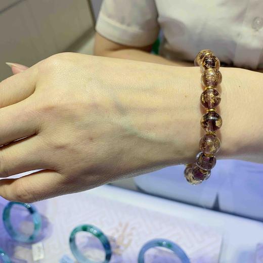 米纳斯香芋色系香灰琉璃手串 商品图5