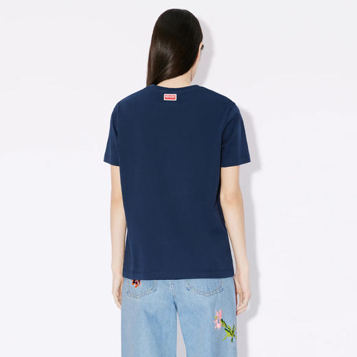 KENZO 高田贤三 女士大象徽标印花棉质圆领短袖T恤 蓝色 FE52 TS114 4SO 77 商品图2