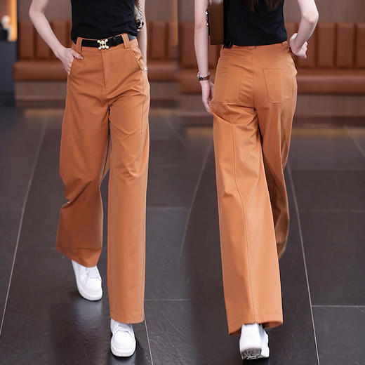休闲裤垂感直筒裤，粉色天丝棉窄版阔腿裤ZYR-YSL-9161 商品图2