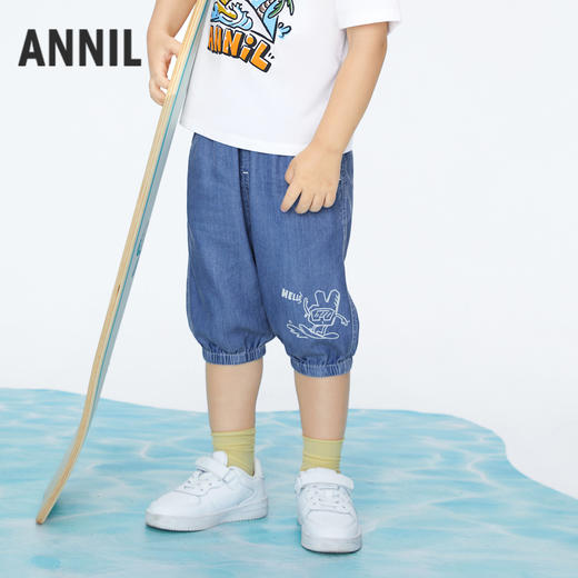 男童抗菌防晒冰牛仔七分裤夏季新款安奈儿童装实体店同款XB426576 商品图1