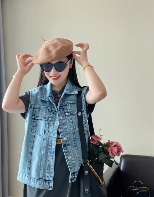 复古银扣直筒牛仔马甲救命百搭 商品图4