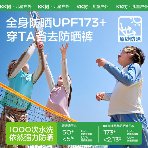 KK树儿童长袖T恤2024新款男童女童原纱速干衣短袖长裤夏装A类凉感汗跑跑速干T 商品图1