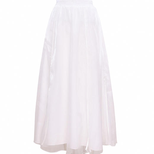 飘逸仙女欧根纱时尚提花，新中式白色高腰半身裙YFN6032 商品图1