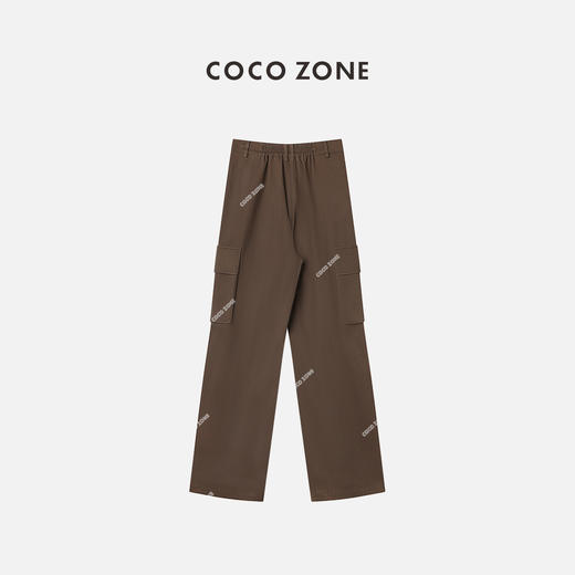 COCO ZONE”美式咖啡“复古工装裤中部口袋装饰直筒休闲裤24C10057 商品图1