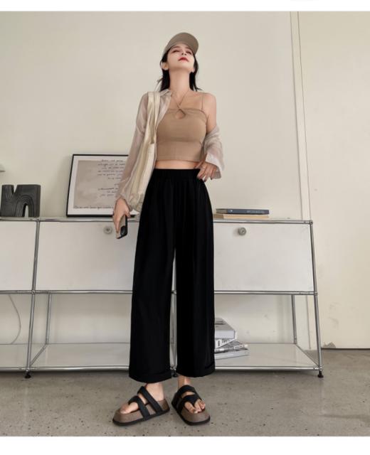 🌟出口韩国滞留单💥【冰感•翻边纸片裤】📣国外到手229➕️现国内破价💰49.9❗️❗️❗️梨形🍐粗腿本命神裤👍️感觉夏天离不开它☀️ 商品图1