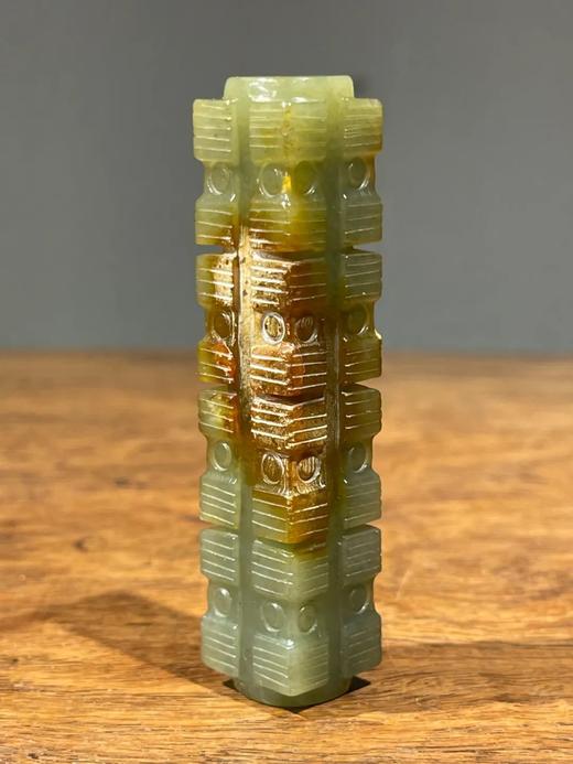 褐沁和田青玉琮式吊坠，顺丰包邮 商品图5