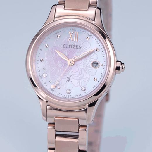 西铁城光动能电波女表舒博™钛镀樱花粉色ES9497-88X 商品图3