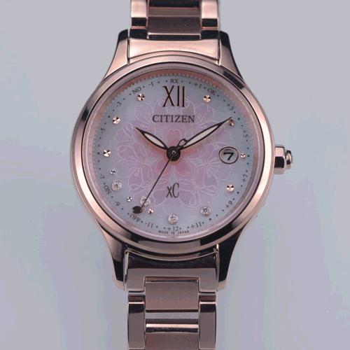 西铁城光动能电波女表舒博™钛镀樱花粉色ES9497-88X 商品图5