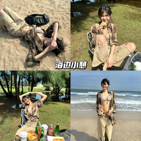 新品上身 | 赶上假期的裤子，和沙滩的渐变色好美~