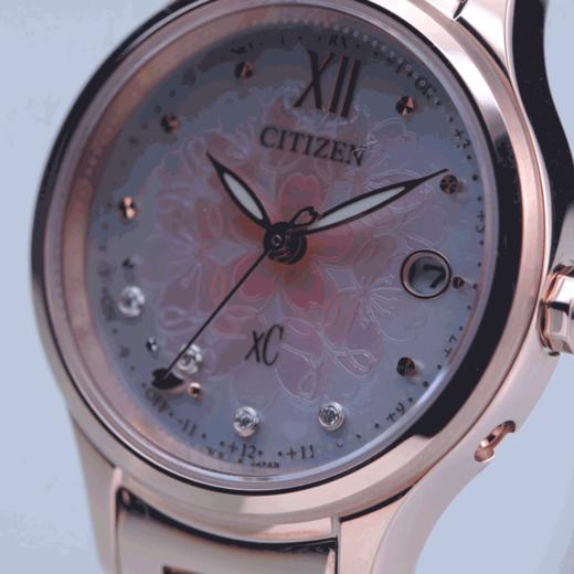 西铁城光动能电波女表舒博™钛镀樱花粉色ES9497-88X 商品图2