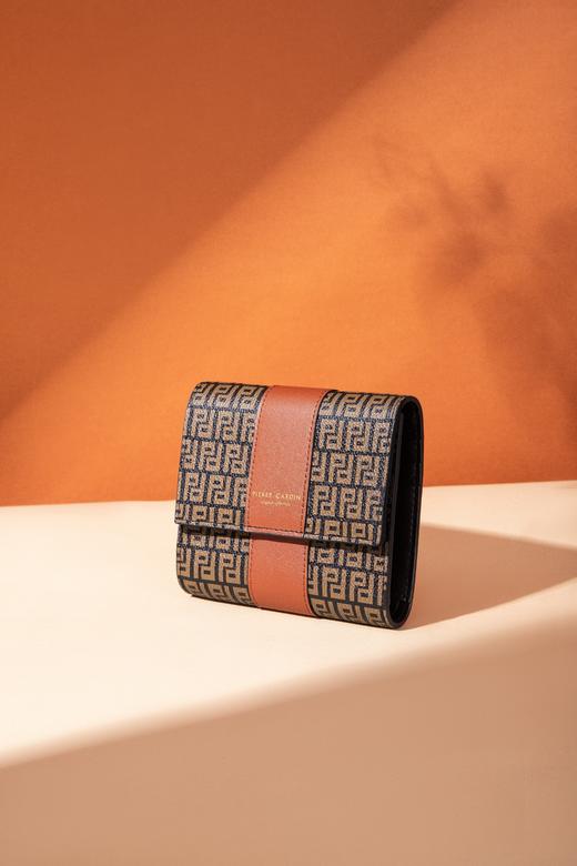 皮尔卡丹钱包女短款条纹质感时尚休闲钱夹女士横款生日520情人节礼物送女友老婆母亲节礼物实用送妈妈 商品图1