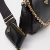 PRADA 普拉达 女士 Re-Edition 2002 珐琅金属三角形徽标皮革子母单肩包 黑色 1BH204 2CYR F0002 SOO 商品缩略图3