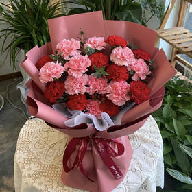 【小温暖】19朵康乃馨精美花束