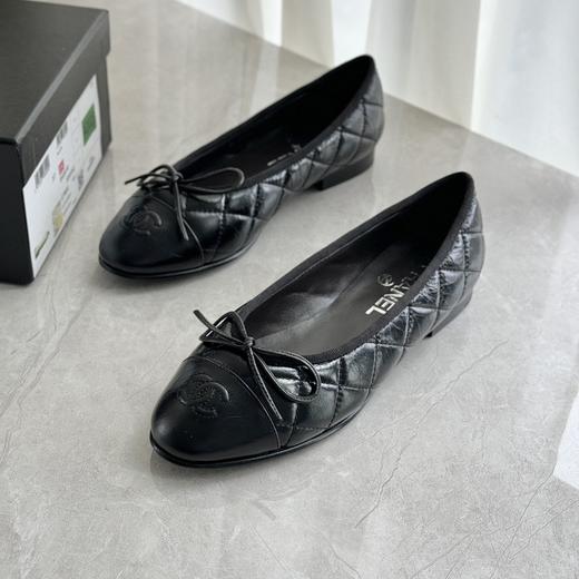 小香风芭蕾舞鞋女浅口百搭拼色蝴蝶结平底单鞋2022新款瓢鞋 商品图5