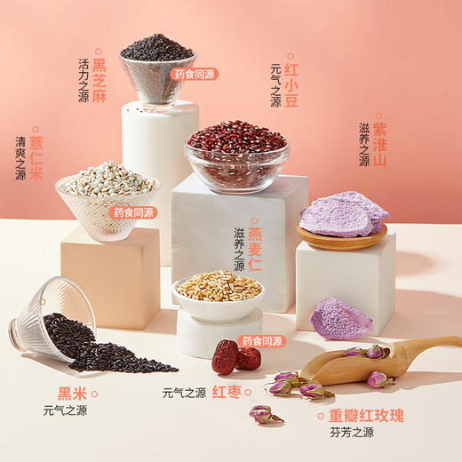 燕之坊 玫瑰薏仁美八宝 450g 营养早餐谷物代餐粉 五谷粗粮粉乳饮冲调 450 g 商品图1