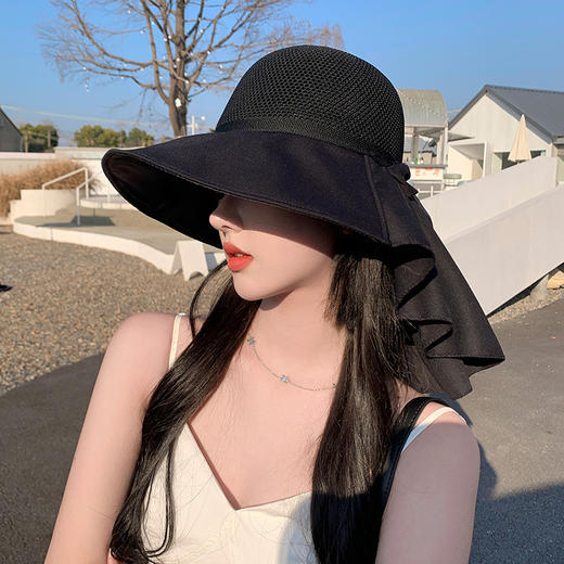 「新款蝴蝶结设计！五色可选」防晒帽女春夏季新款遮阳帽大帽檐旅游渔夫帽夏季帽子潮配饰 商品图1