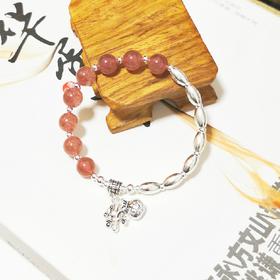 【桃花】【s925银新款摩根石草莓晶】韩版甜美粉色草莓晶招桃花，复古风，百搭森系小众手串珠手链送闺蜜礼品QQ情人节礼物