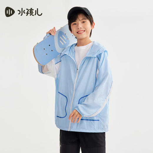 水孩儿童装夏季新款儿童轻户外防晒外套男童轻薄透气拉链衫女童时尚连帽上衣 商品图9