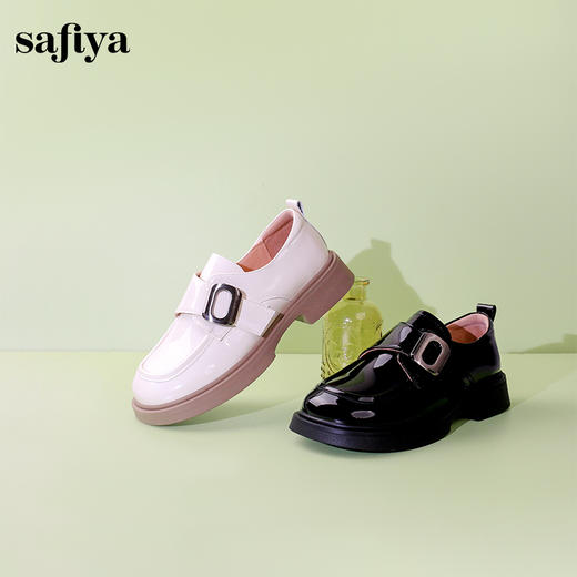 Safiya/索菲娅2024春季复古英伦一脚蹬百搭学院厚底粗跟小皮鞋 SF41112419 商品图0
