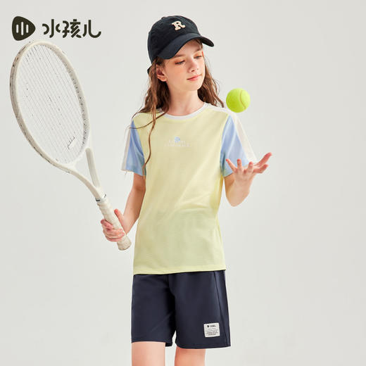 水孩儿童装夏季新款儿童运动套装男童简约短袖上衣女童百搭短裤 商品图1