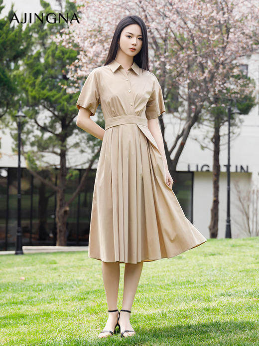 【商场同款】阿菁娜2024夏季新款显瘦设计感连衣裙A29X112021 商品图0