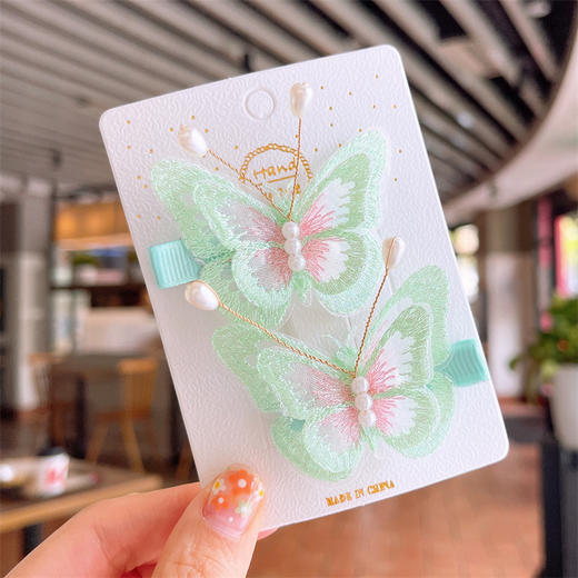 【清新甜美蝴蝶对夹】儿童发夹超萌可爱蝴蝶发卡头饰小公主女童宝宝碎发侧边夹子发饰女 商品图9