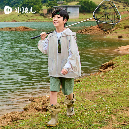 水孩儿童装夏季新款儿童轻户外防晒外套男童轻薄透气拉链衫女童时尚连帽上衣 商品图6