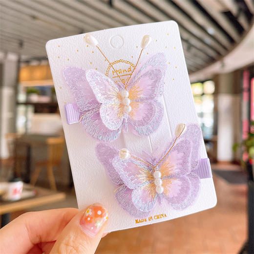 【清新甜美蝴蝶对夹】儿童发夹超萌可爱蝴蝶发卡头饰小公主女童宝宝碎发侧边夹子发饰女 商品图7